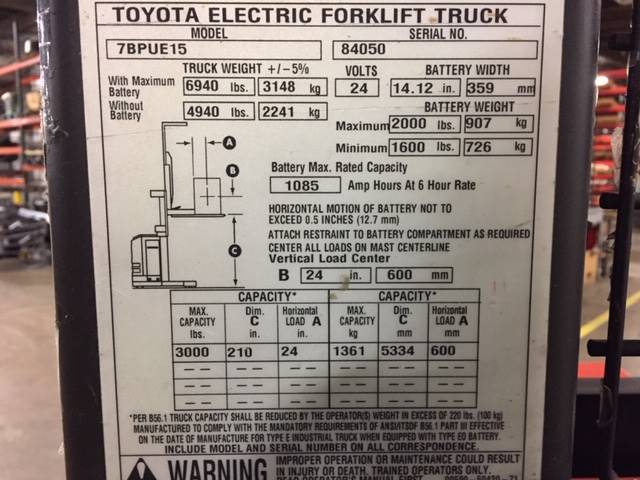 2014 Electric Toyota 7BPUE15 Electric Order Picker