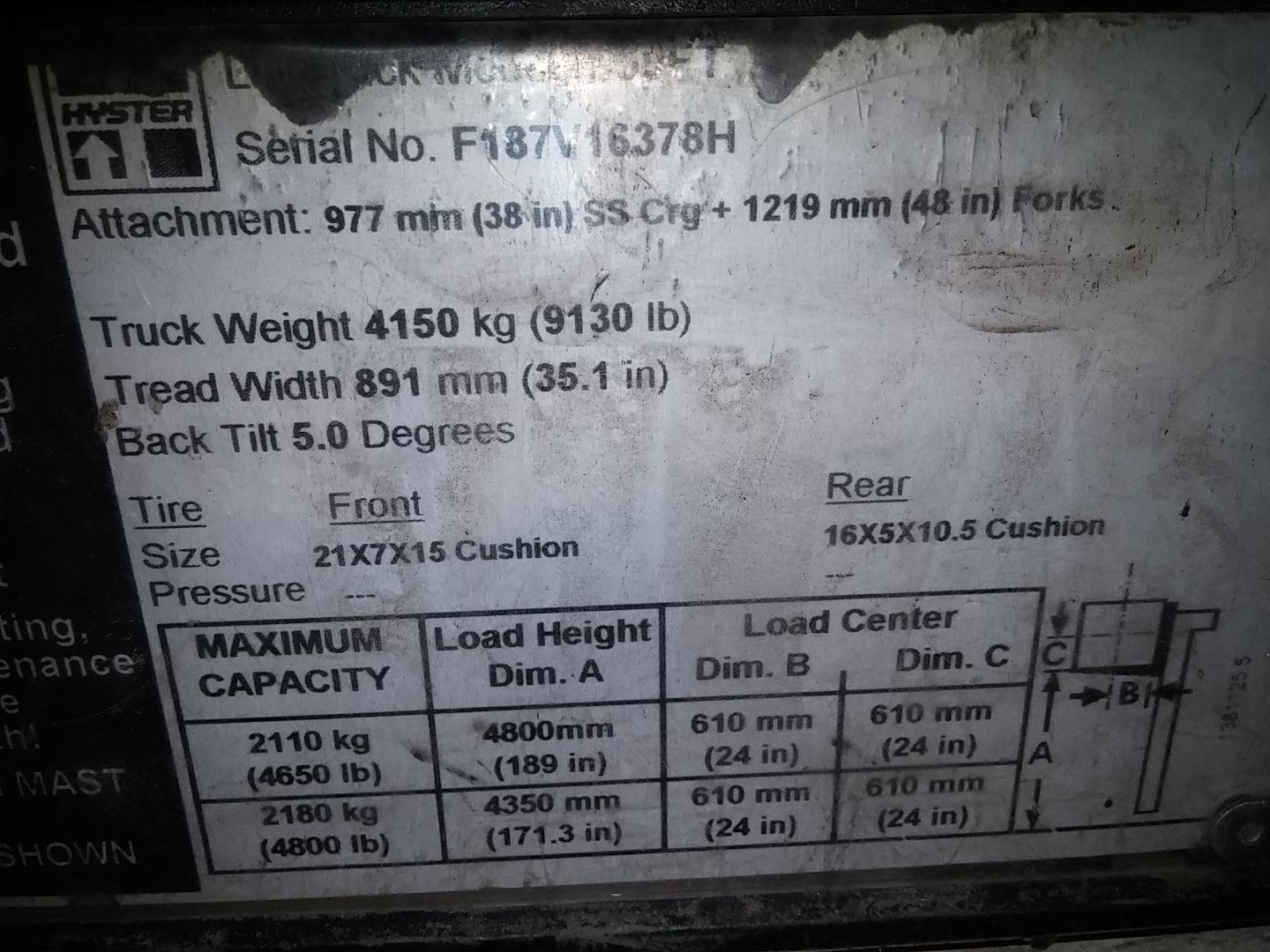 2010 Hyster S50FT LP Gas Forklift