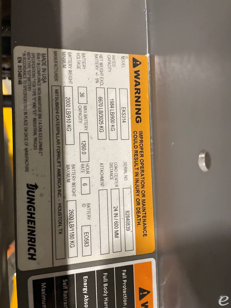 2018 Jungheinrich EKS314A