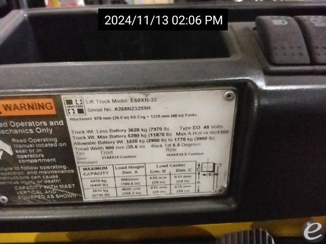 2017 Hyster E60XN Electric Forklift - 123Forklift