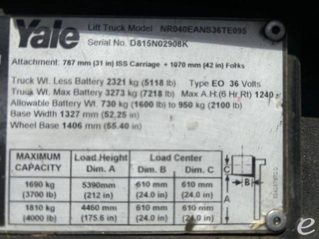 2012 Yale NR040EA Electric Reach Truck - 123Forklift