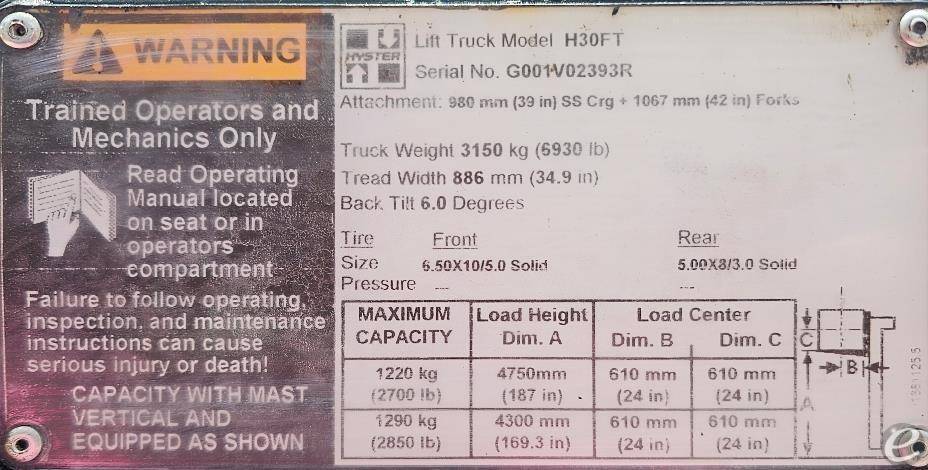 2017 Hyster H30FT