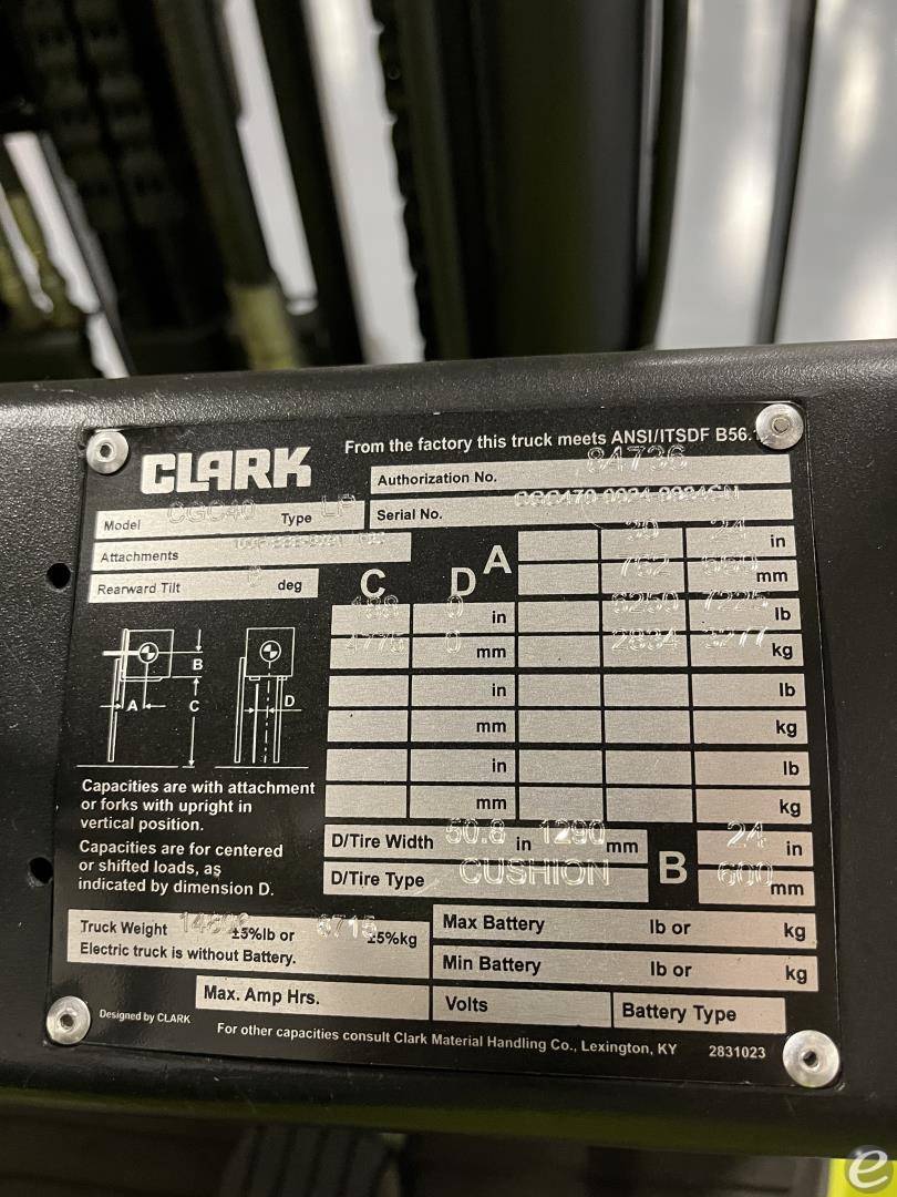 2018 Clark CGC40