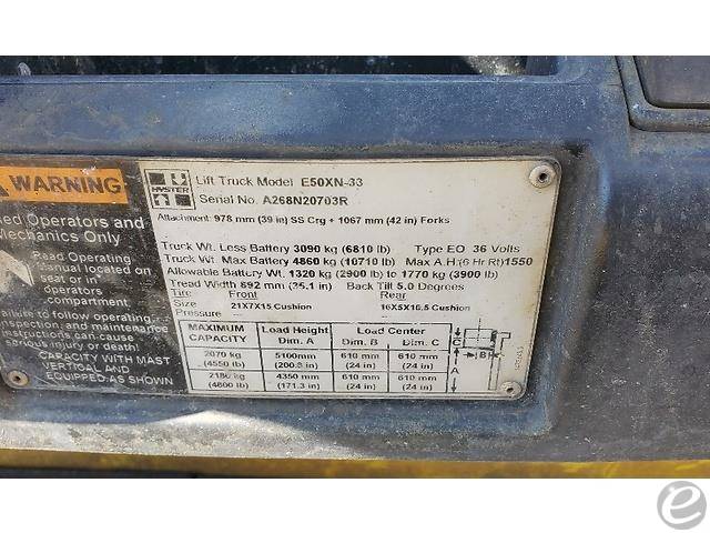 2017 Hyster E50XN Electric Forklift - 123Forklift