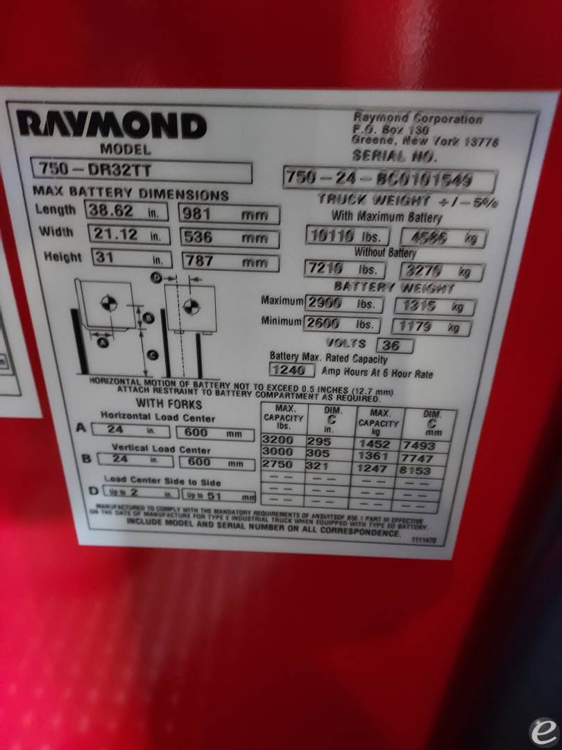 2024 Raymond 750-DR32TT