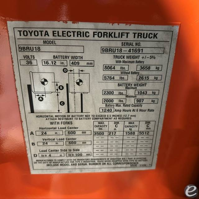 2021 Toyota 9BRU18