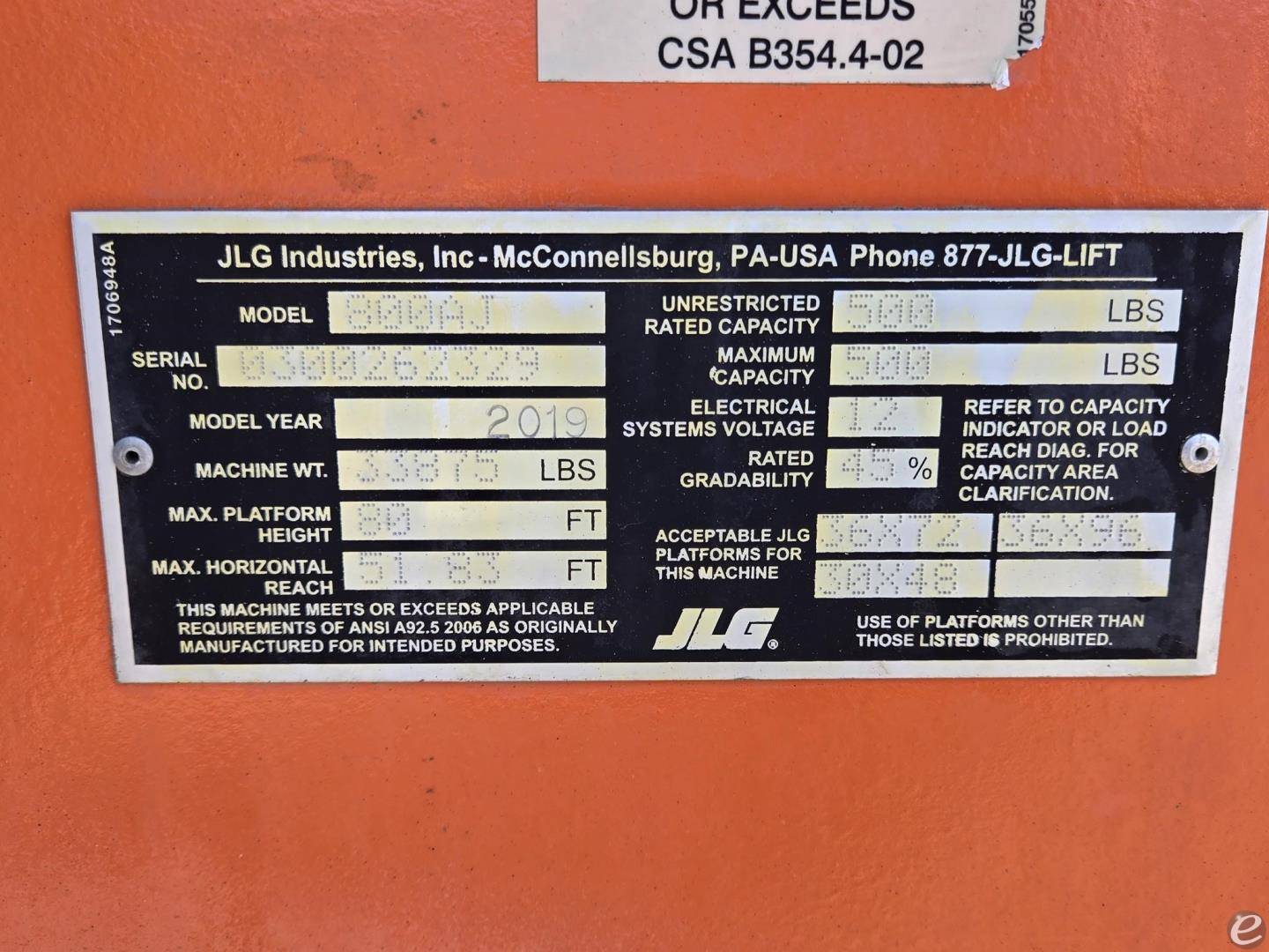 2019 JLG 800AJ