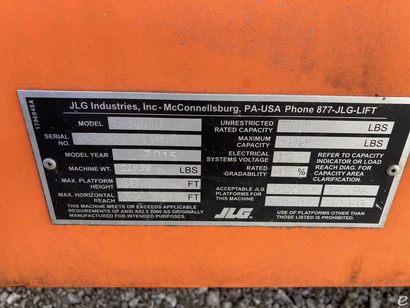 2015 JLG 600AJ