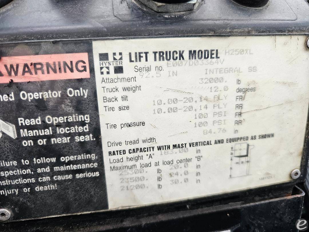 1998 Hyster H250XL