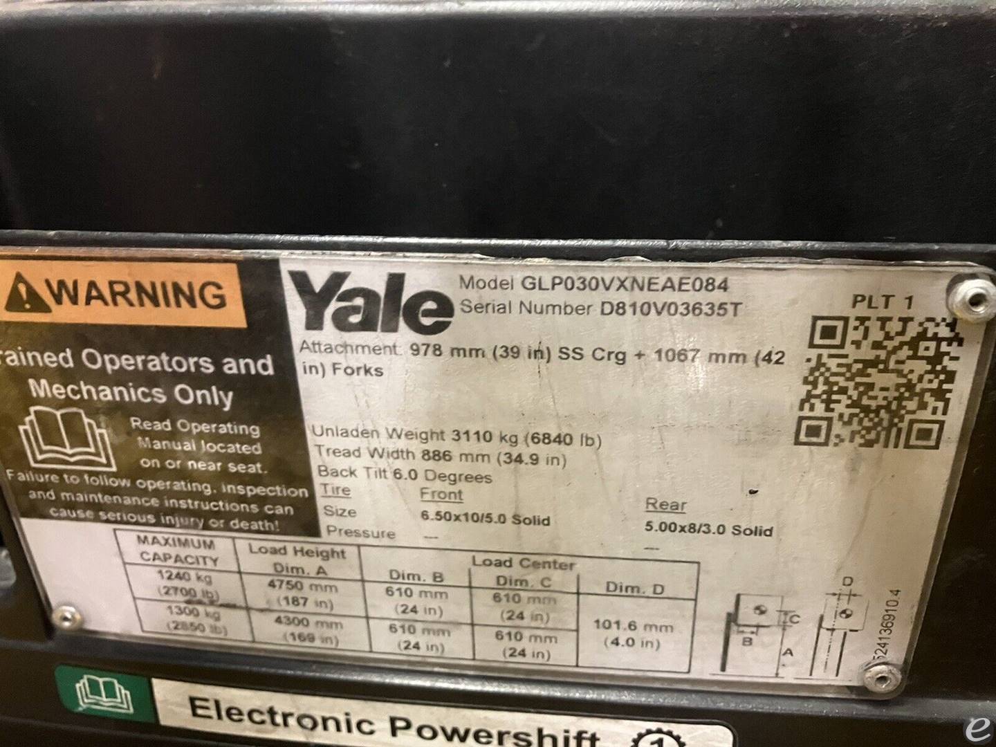 2019 Yale GLP030VXNEAE084