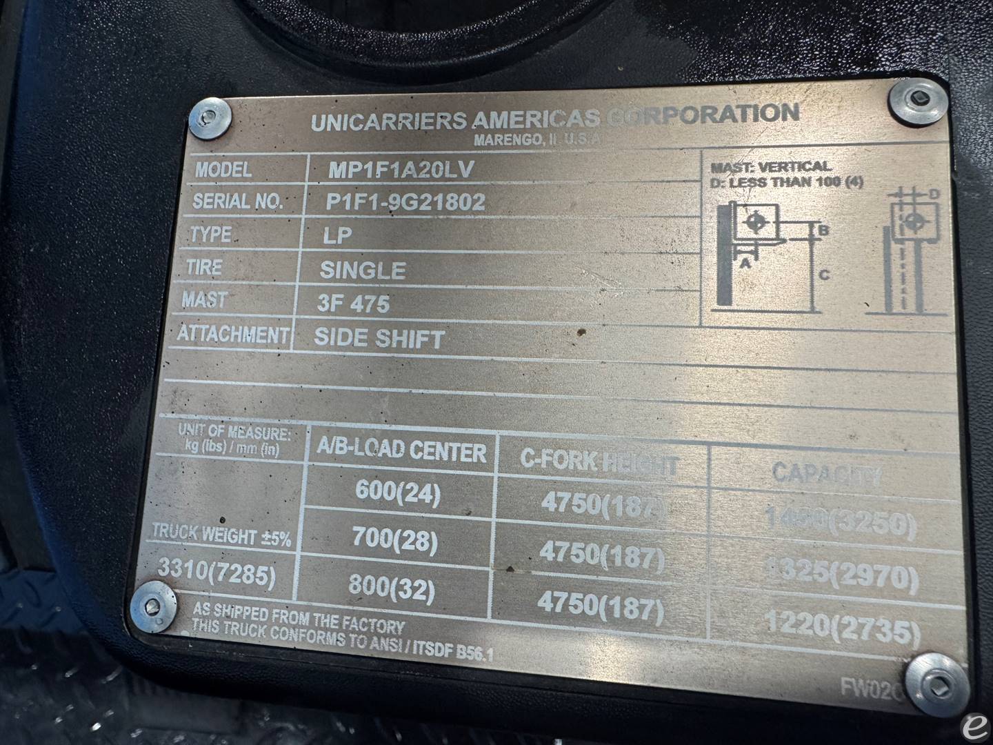 2018 Unicarriers PFS40