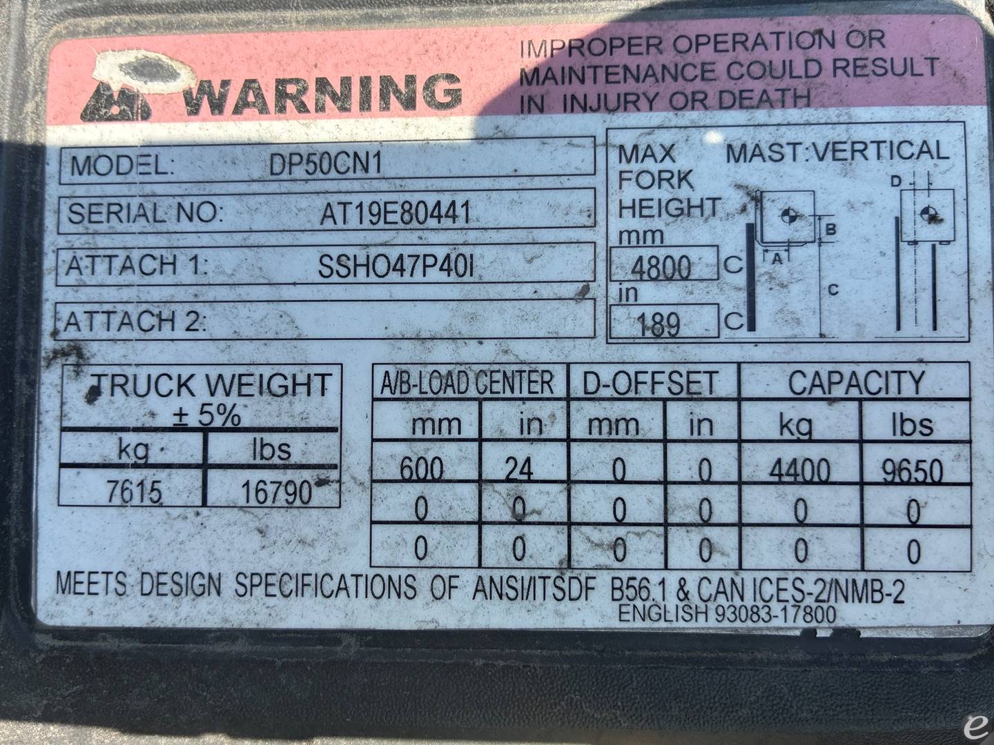 2015 Cat DP50CN1