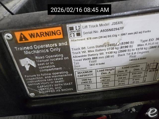 2016 Hyster J35XN