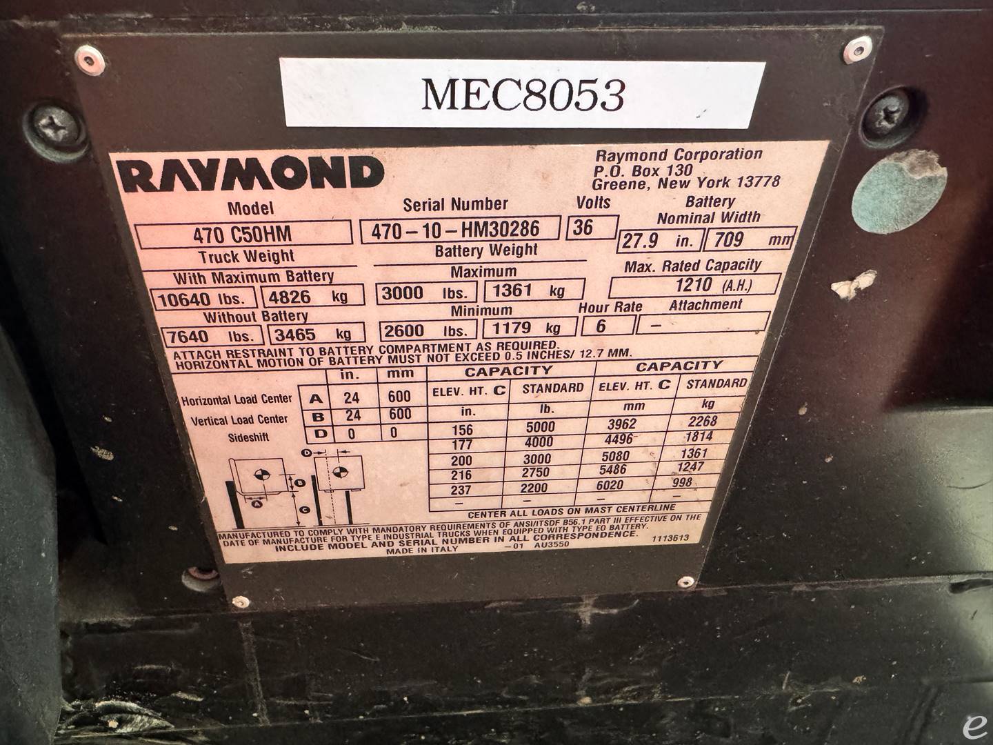 2010 Raymond 470 C50HM