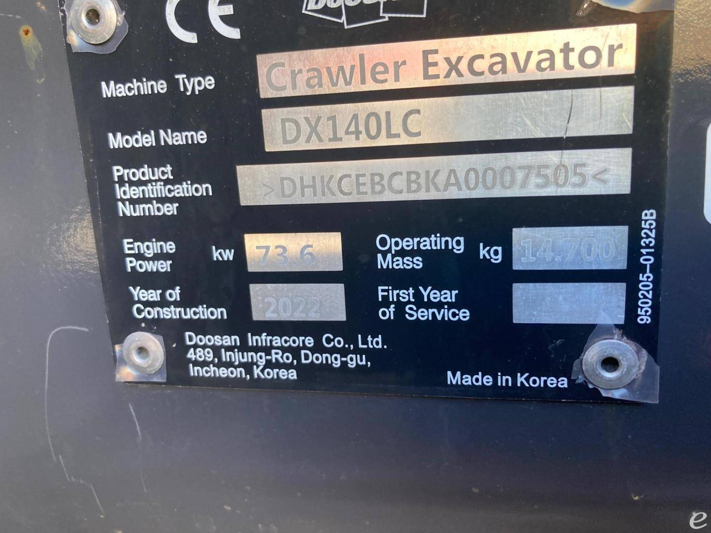 2022 Doosan DX140 LC