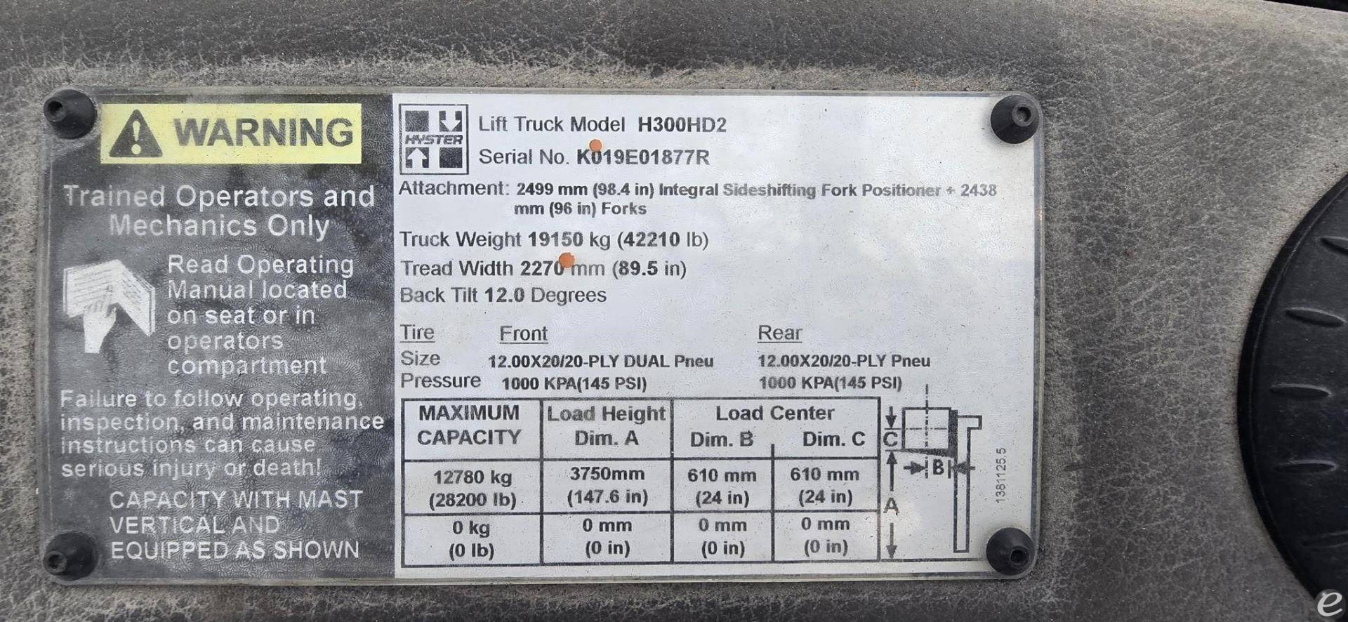 2017 Hyster H300HD2