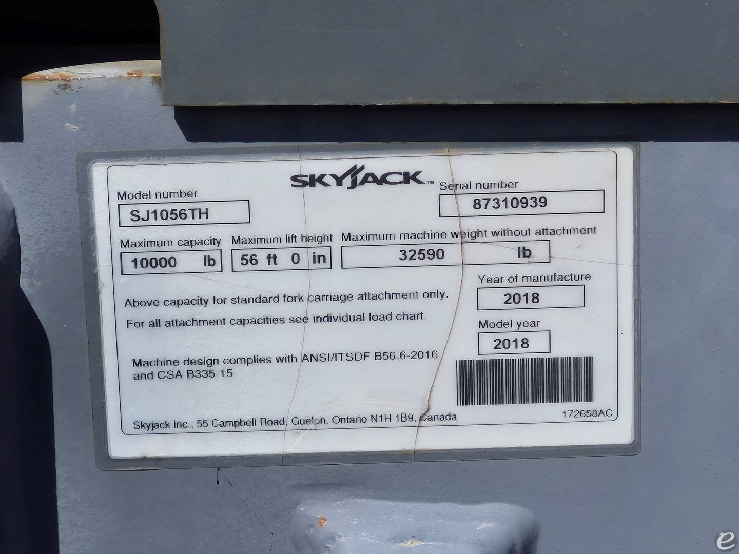 2018 Skyjack SJ1056TH
