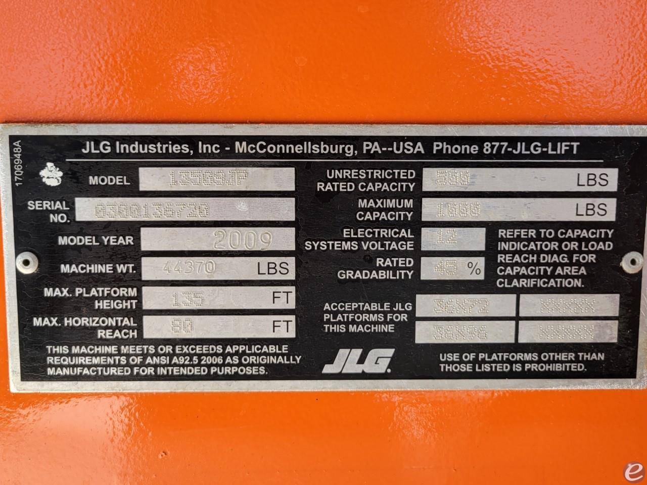 2009 JLG 1350SJP