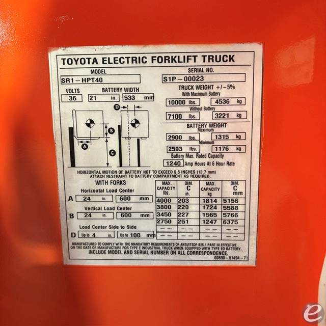 2022 Toyota SR1-HPT40