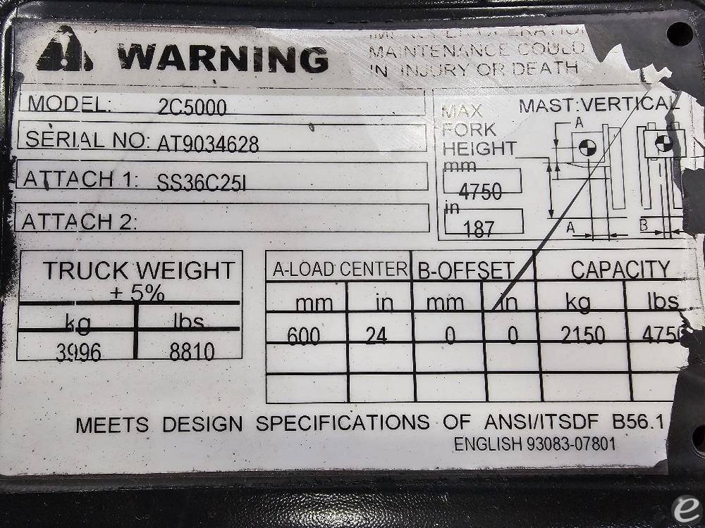 2011 Cat                                       2C5000 LP Gas Forklift - 123Forklift