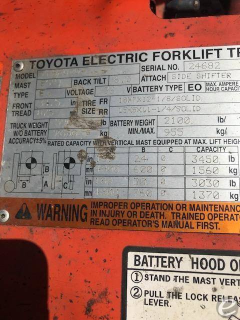 2014 Toyota 7FBEU20 Electric Forklift - 123Forklift