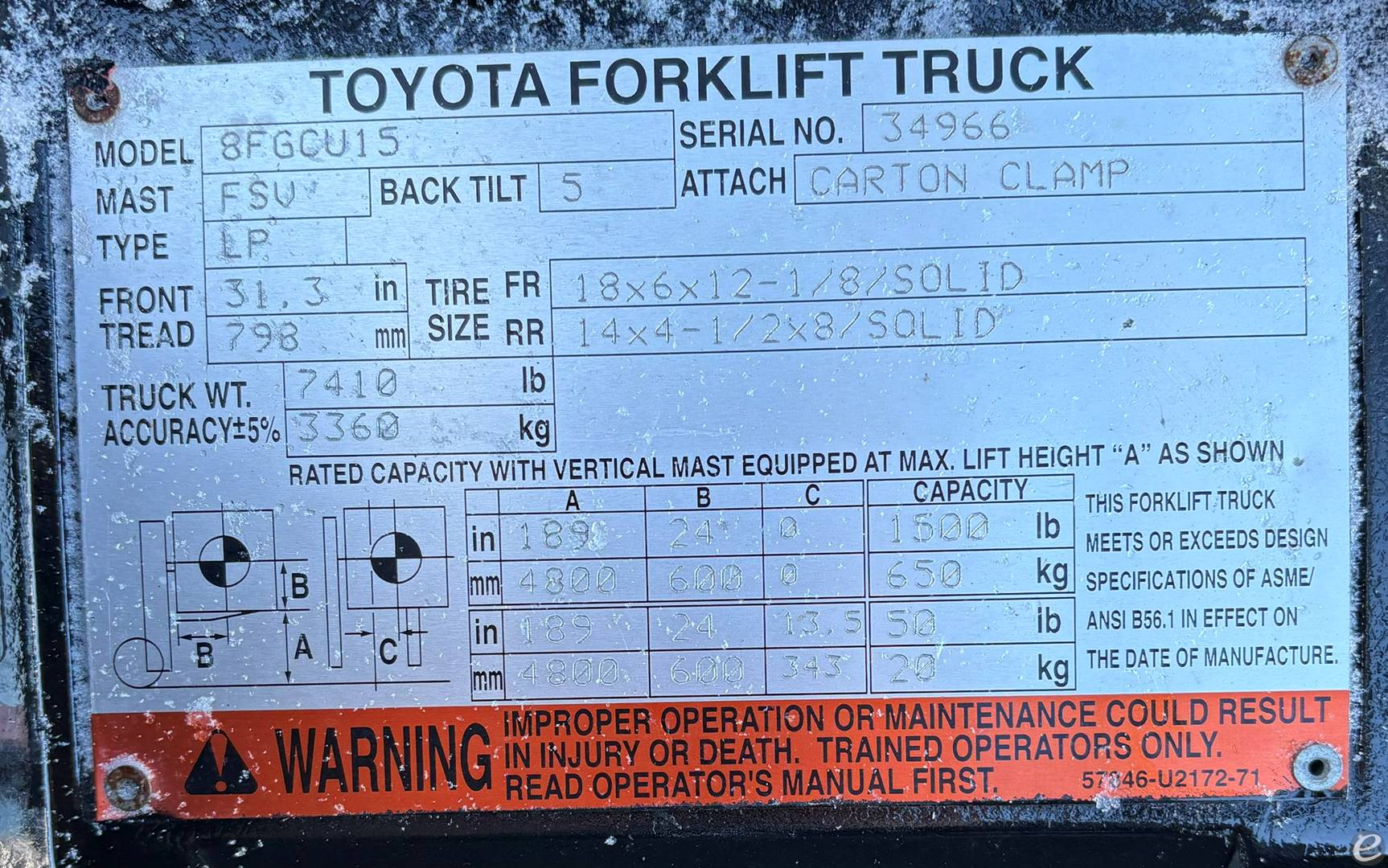 2016 Toyota 8FGCU15