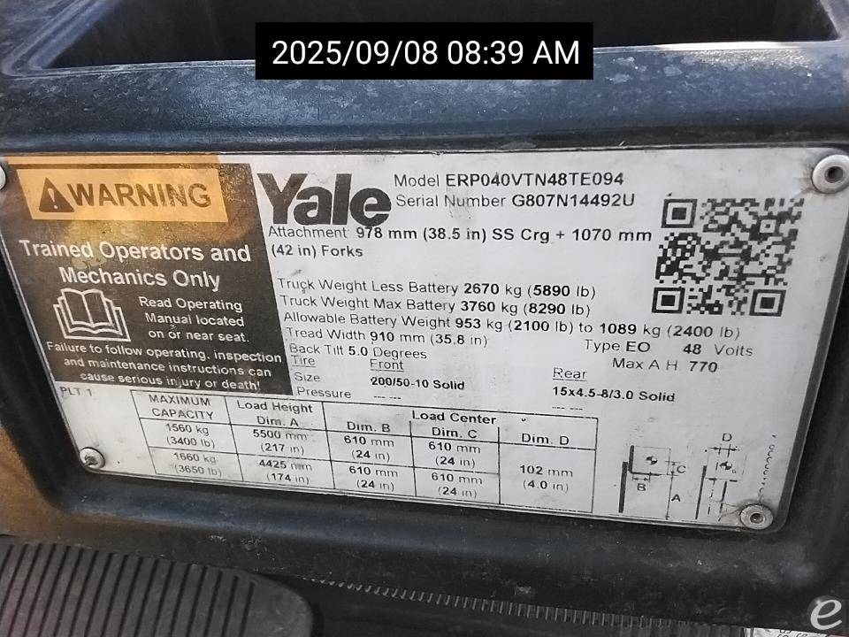 2020 Yale ERP040VT