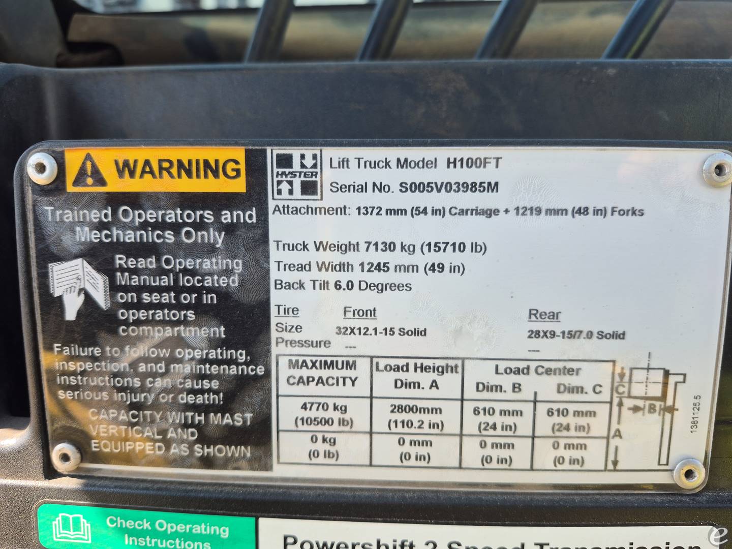 2014 Hyster H100FT