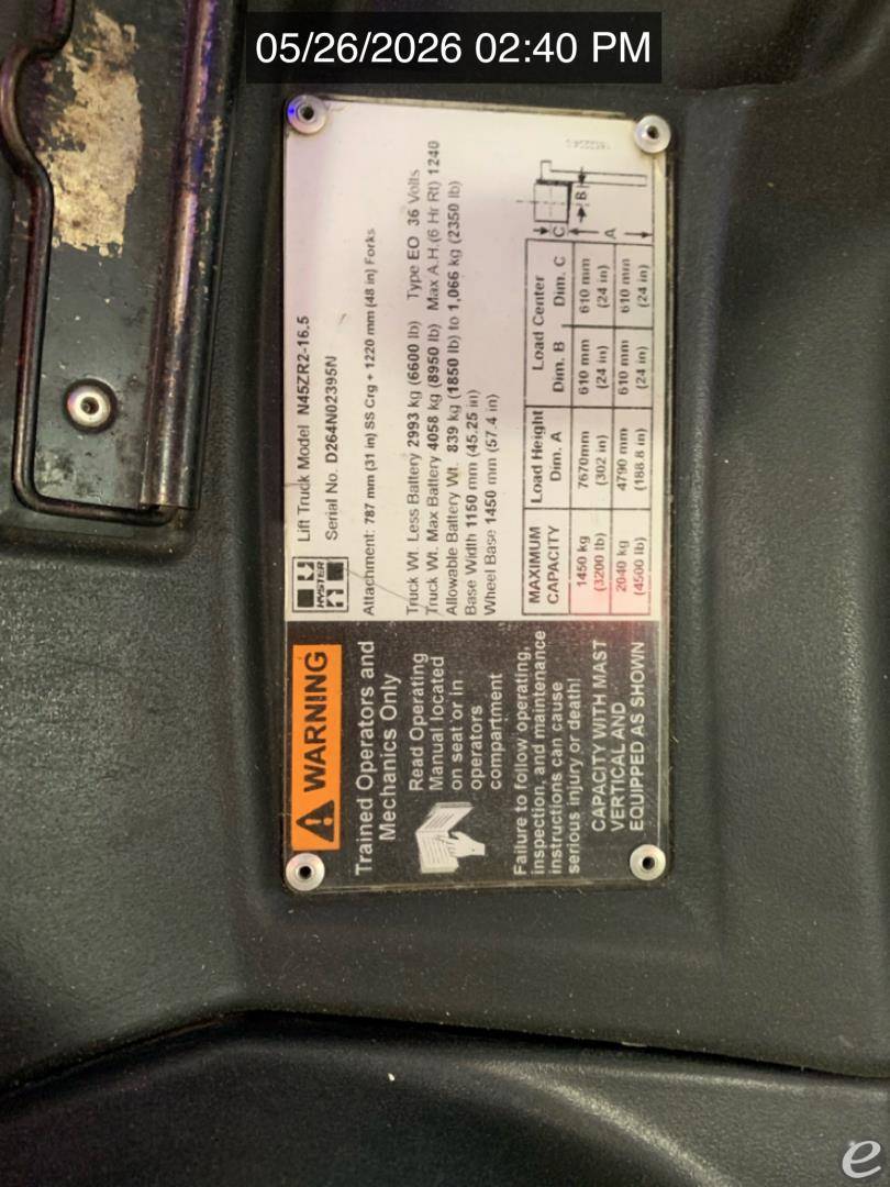 2015 Hyster N45ZR2