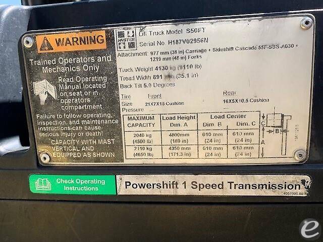 2015 Hyster S50FT LP Gas Forklift - 123Forklift