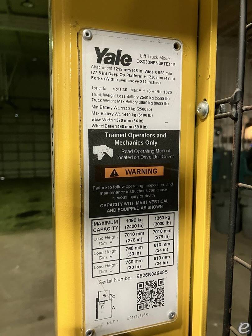 2015 Yale OS030BFN36TE119