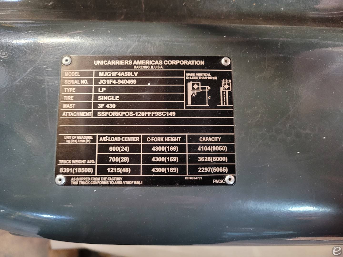 2018 Unicarriers PF110YLP