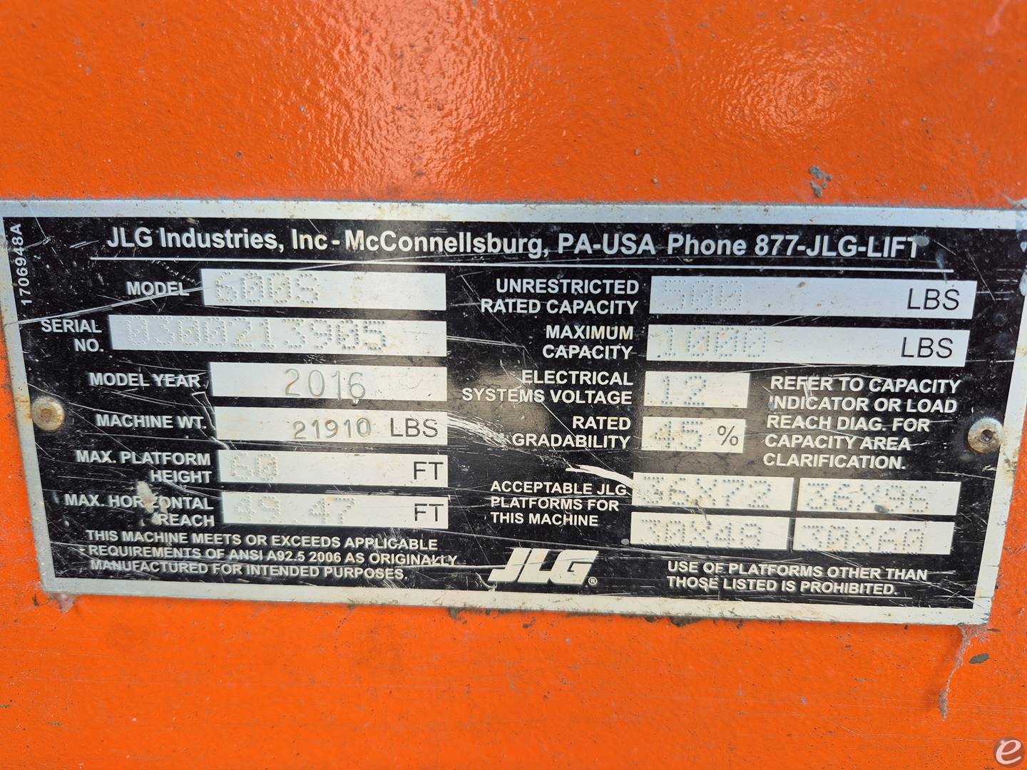 2016 JLG 600S