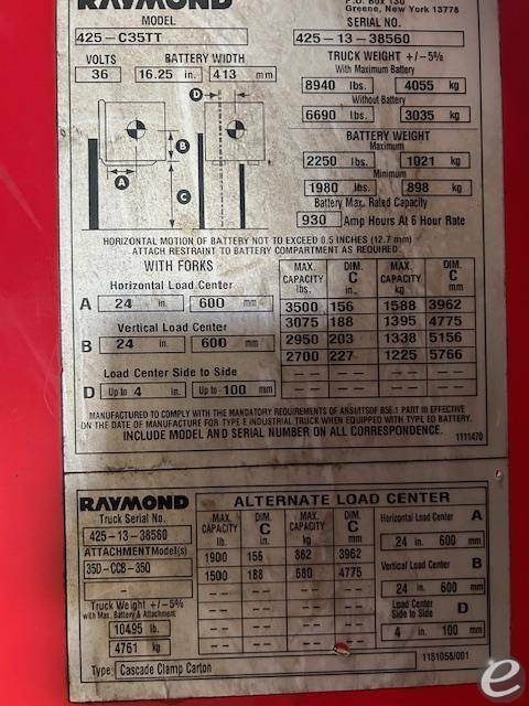 Raymond 425C35TT