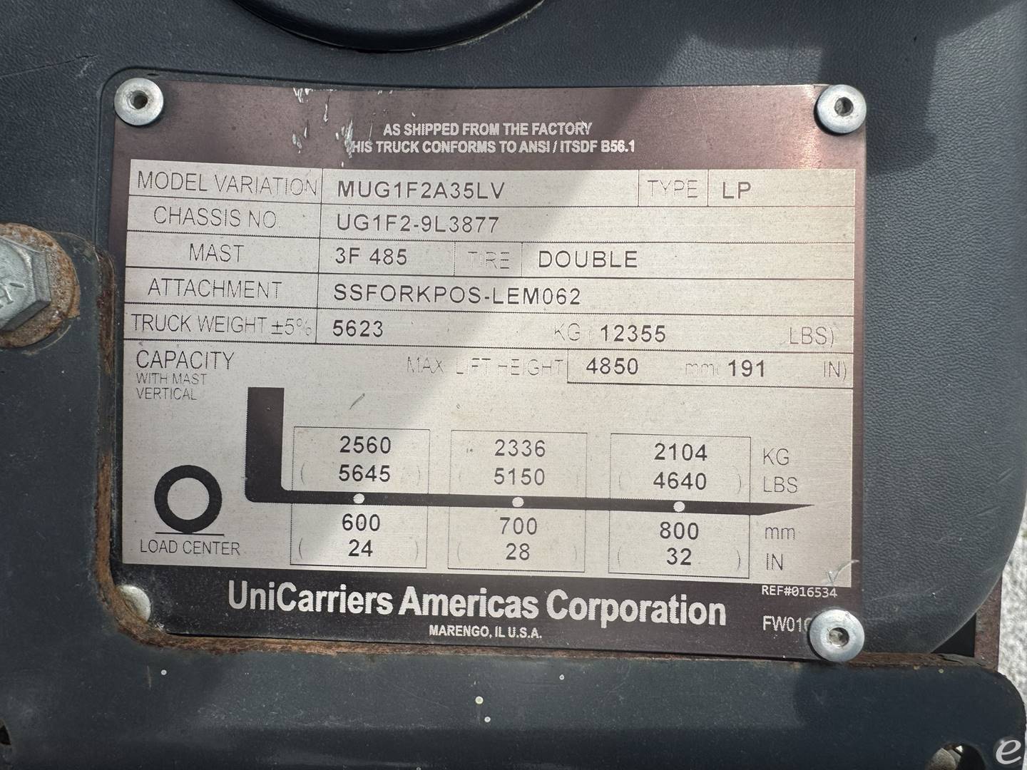 2019 Unicarriers MUG1F2A35LV