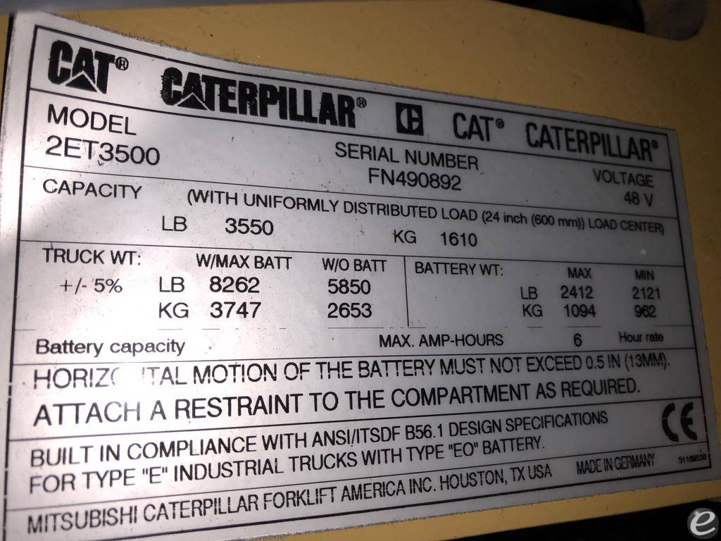 2015 Cat 2ET3500