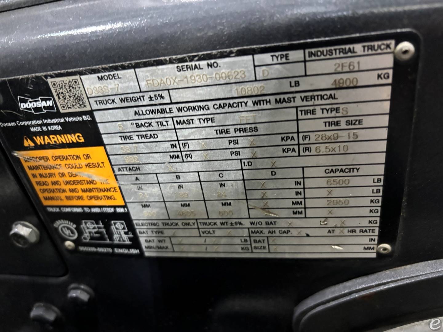 2020 Doosan D33S-7