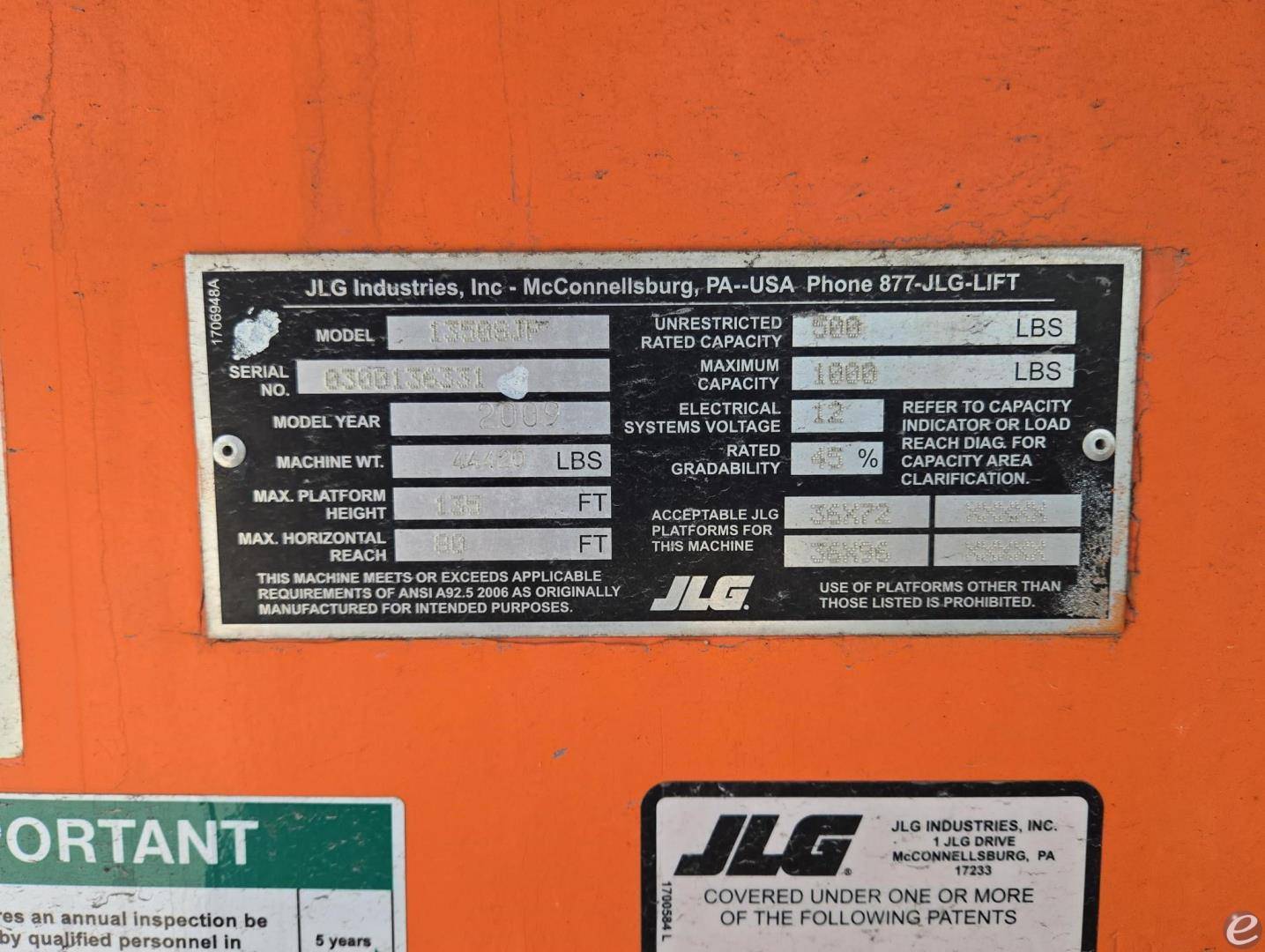 2009 JLG 1350SJP