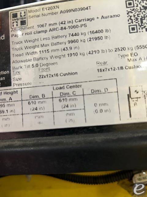 2019 Hyster E120XN Electric Forklift - 123Forklift