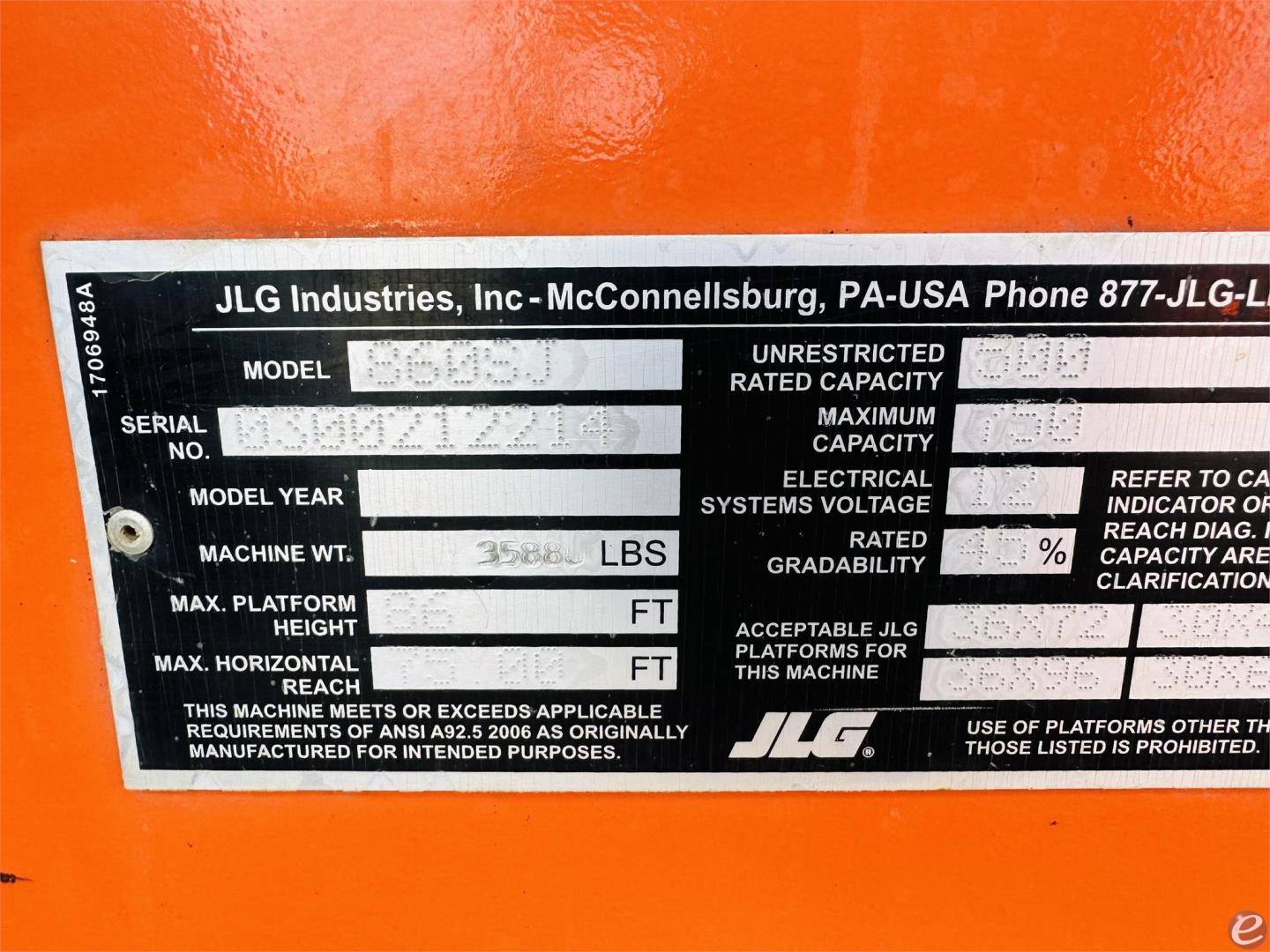 2015 JLG 860SJ