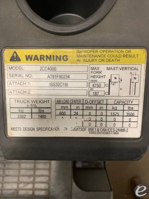 2019 Cat                                       2CC4000 LP Gas Forklift - 123Forklift