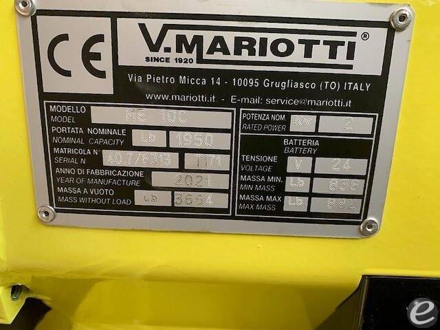2021 Mariotti ME 10 Electric 3 Wheel Forklift - 123Forklift