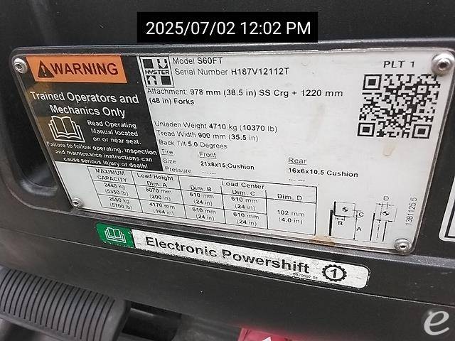 2019 Hyster S60FT