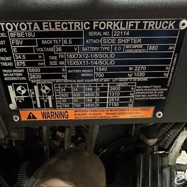 2021 Toyota 8FBE18U