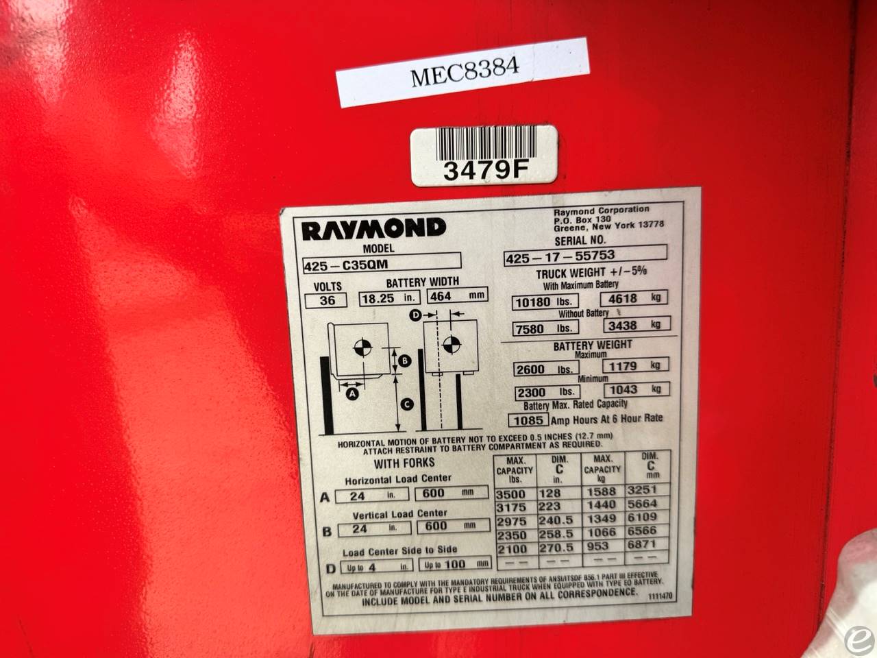 2017 Raymond 425-C35QM