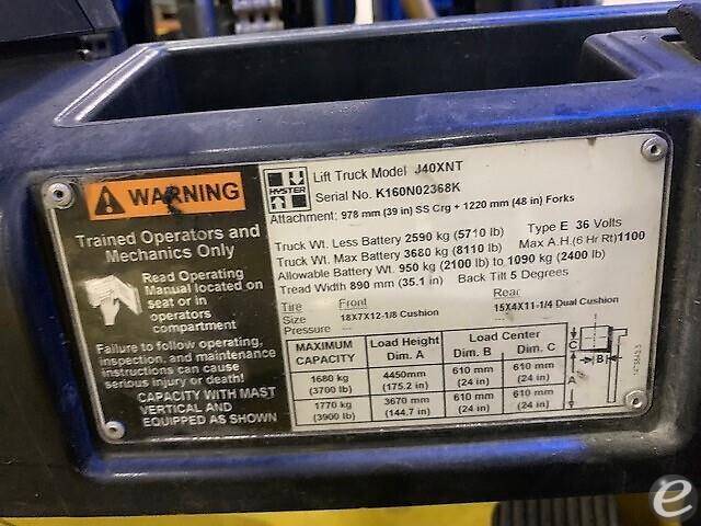 2012 Hyster J40XNT Electric Forklift - 123Forklift