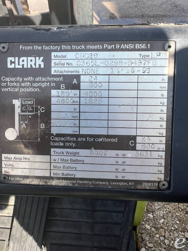 1998 Clark CGC20