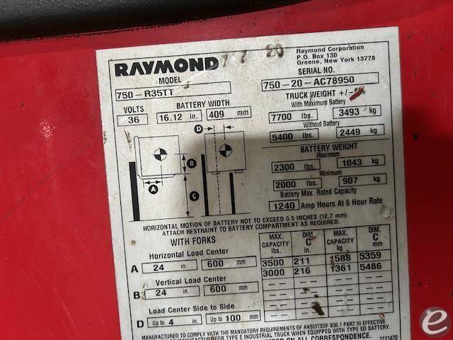 2020 Raymond 750R35TT