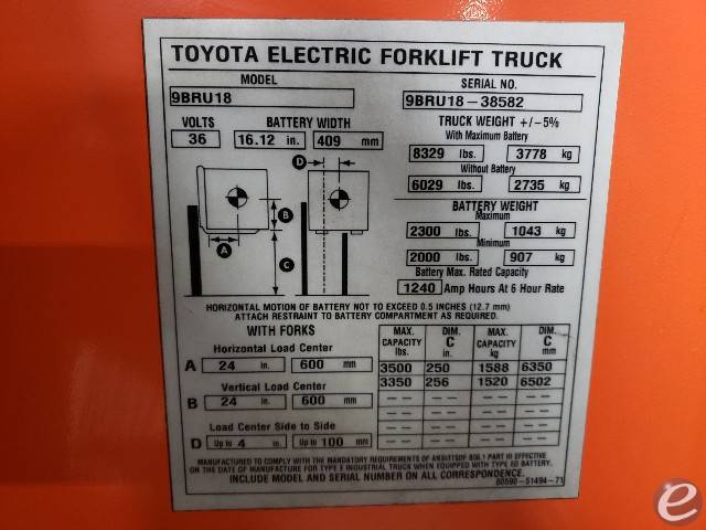 2018 Toyota 9BRU18