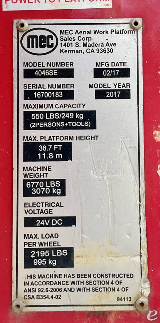 2017 MEC 4046SE